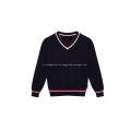 Jungen Strickpullover aus Baumwolle mit V-Ausschnitt Pullover Top